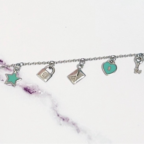 Authentic Tiffany & Co. RARE Mini Love Notes 925 Sterling Silver Charm Bracelet - Picture 6 of 12